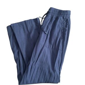 Women’s Navy Blue Linen Pants
